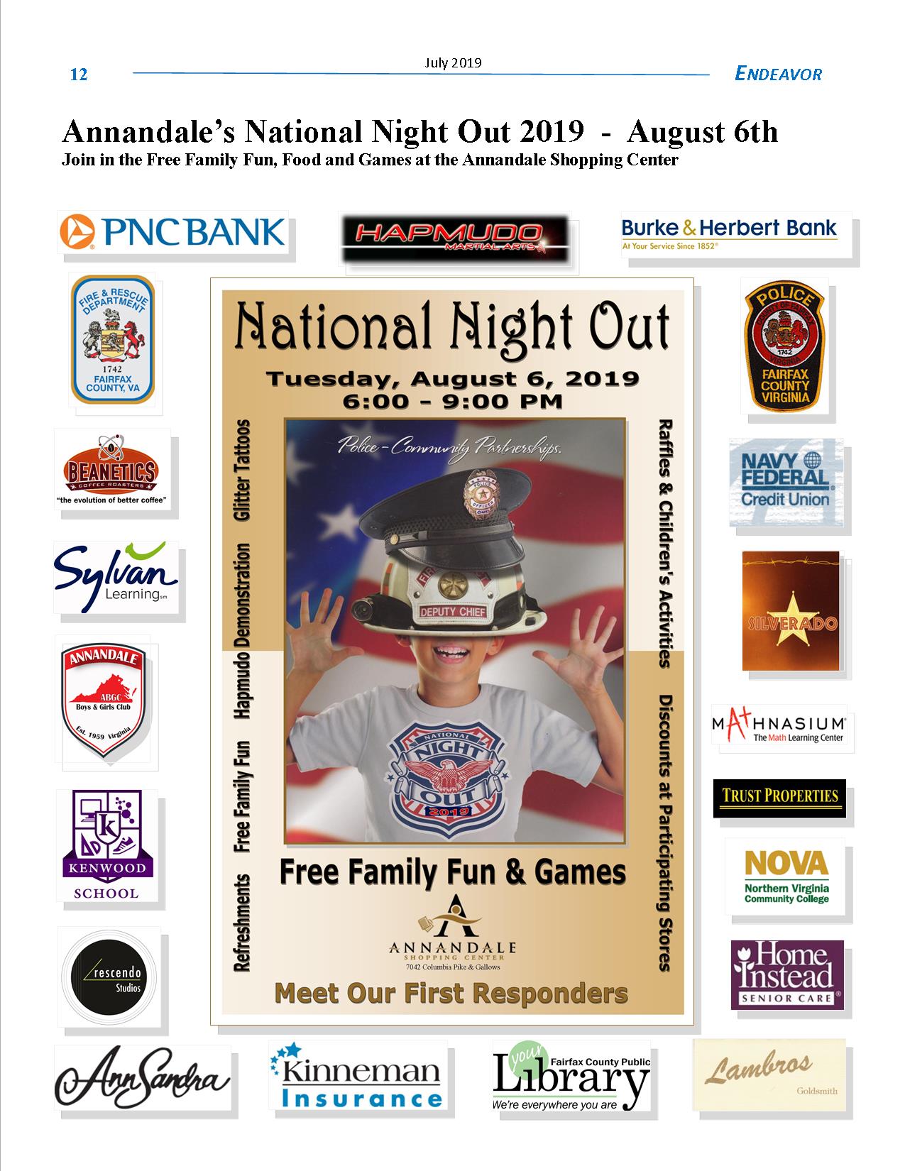 National NIght Out in Annandale 2019 Sponsors